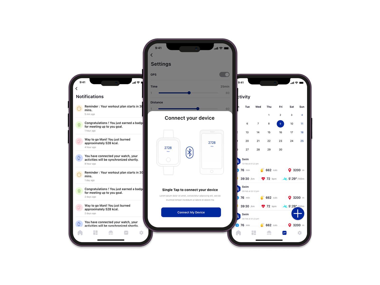 Support device syncing and manual activity logging.