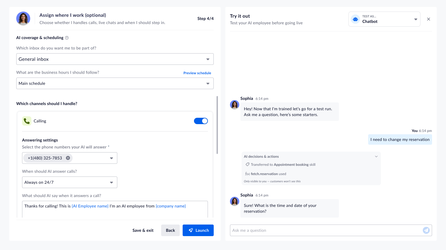 Make actions inspectable without exposing them to the customer.
